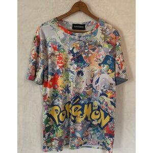Fancyqube Pokemon All Over Print T-Shirt Mens Medium Multicolor Anime Graphic